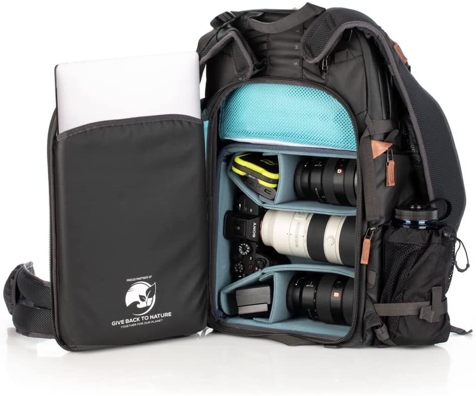 apertura trasera mochila de fotografía