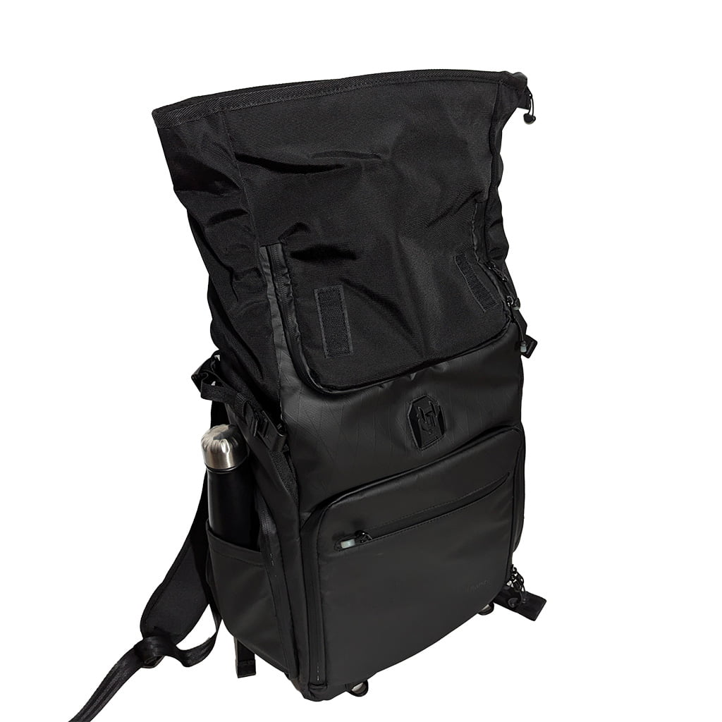 mochila fotografica roll top expandible